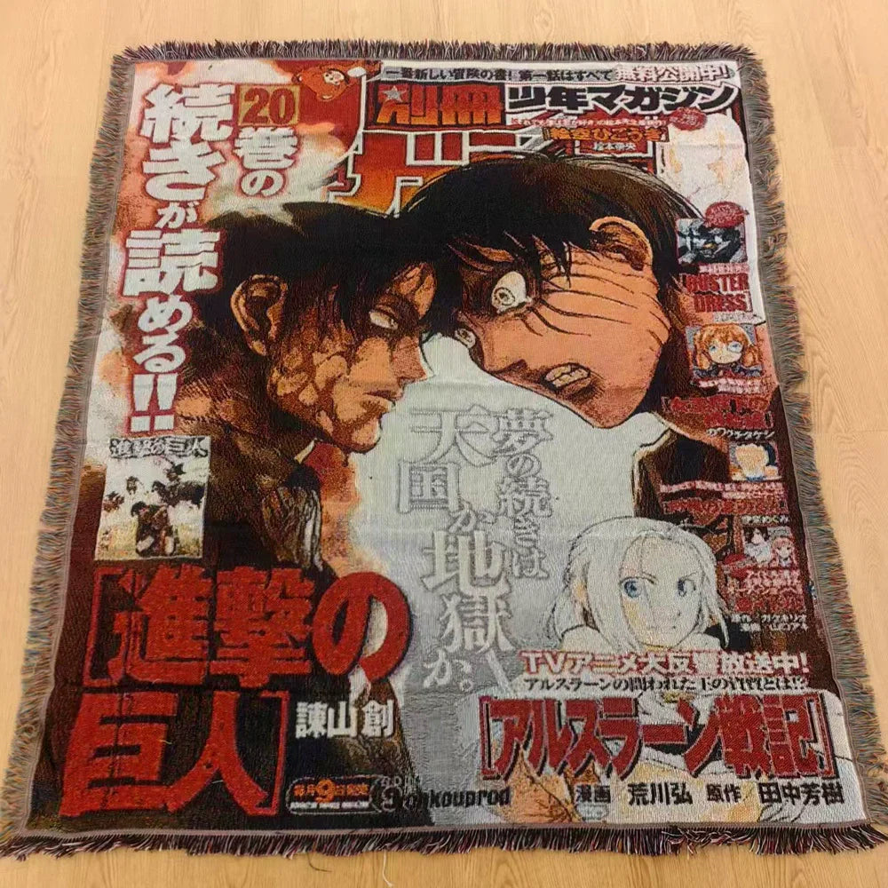 Attack on Titan Eren Yeager Determination Tapestry Blanket