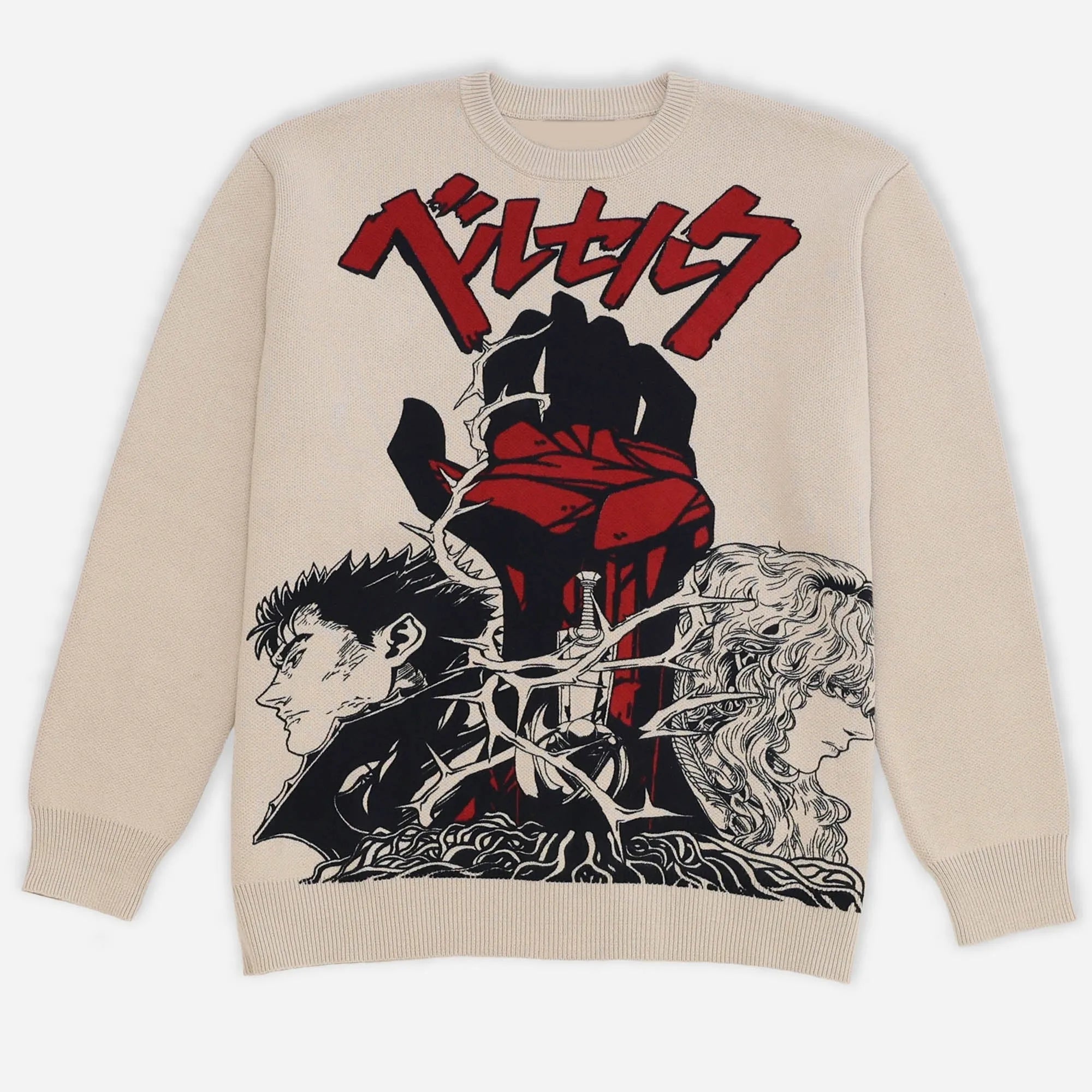 Berserk Guts & Griffith Light and Darkness Oversized Handknit Sweater