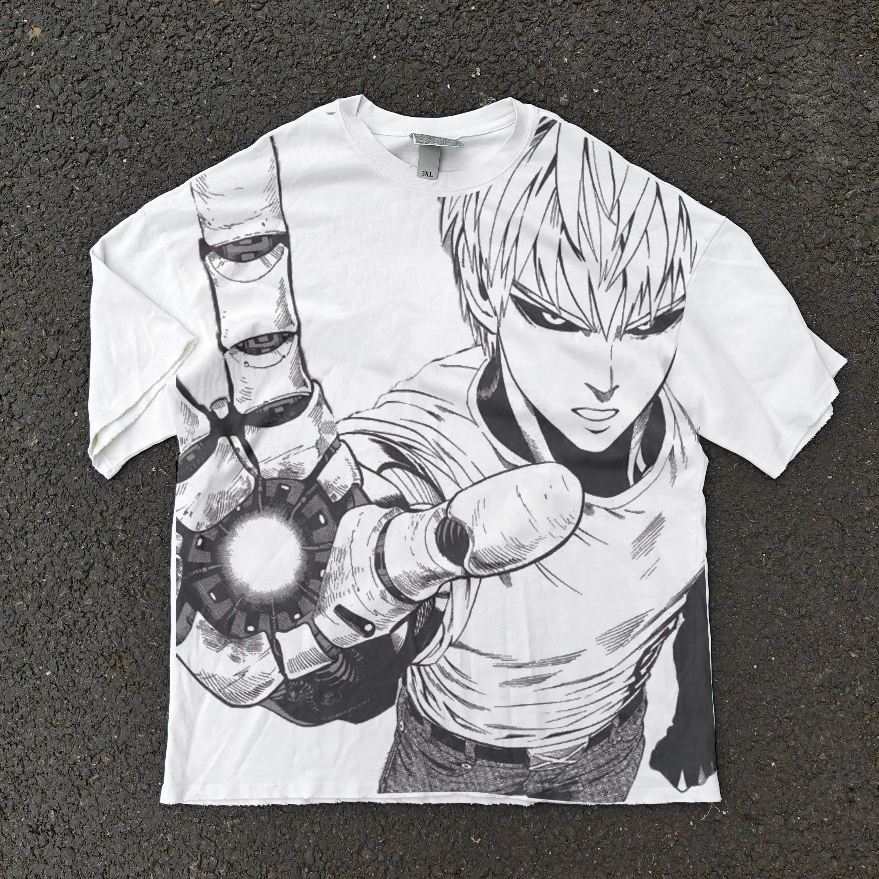 One Punch Man Genos's Power Oversized Vintage T-Shirt