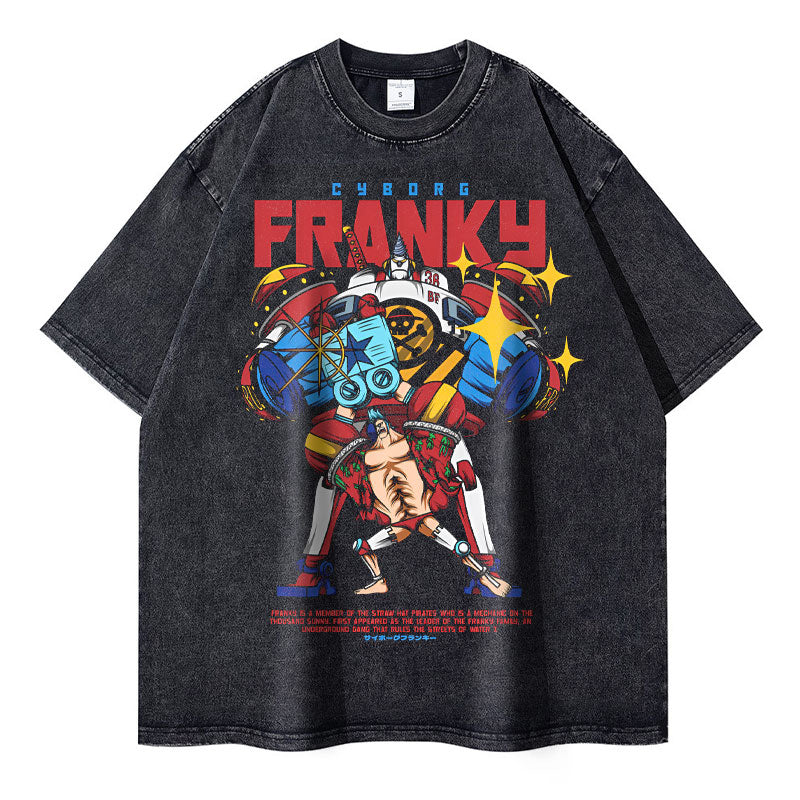 One Piece Cyborg Franky Vintage T-Shirt