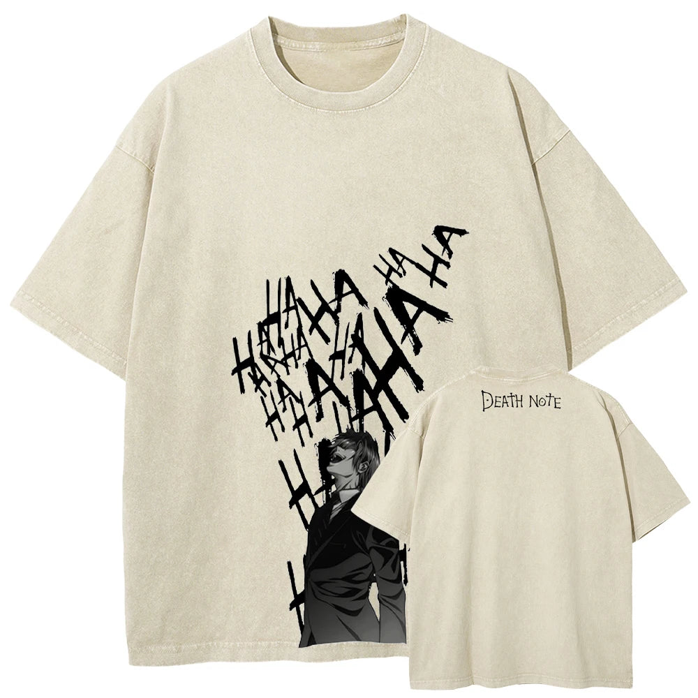 Light Death Note Merch Death Note Light's Laughter Oversized Vintage Shirt