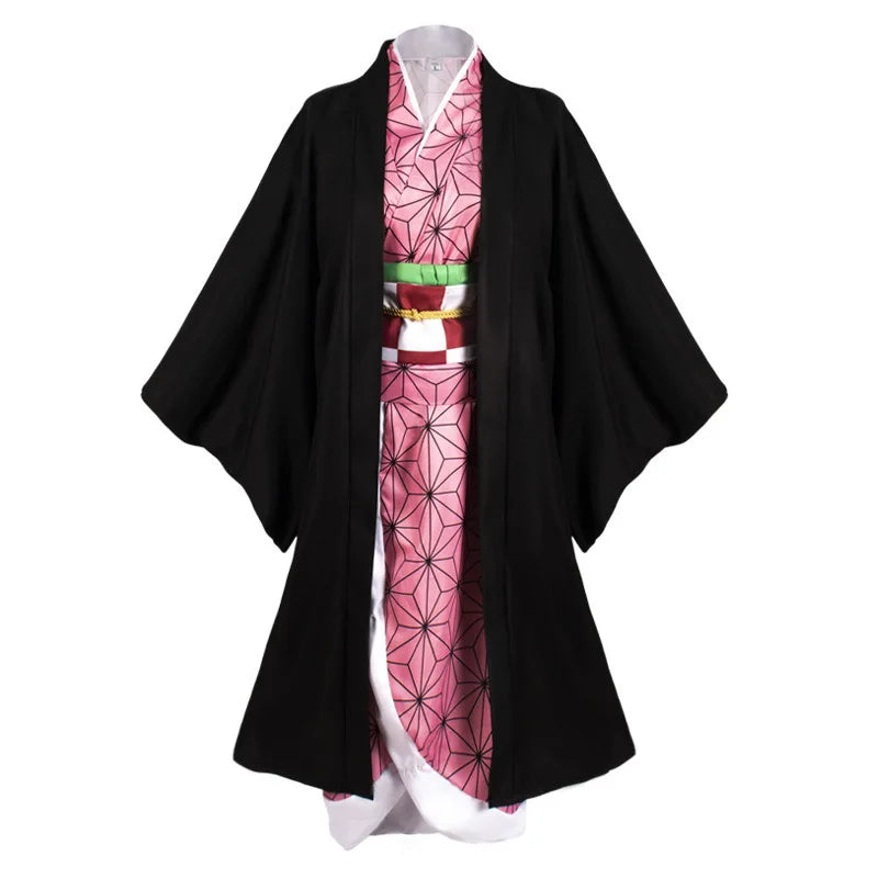 Demon Slayer Nezuko Pink Kimono Robe Cosplay & Halloween Costume