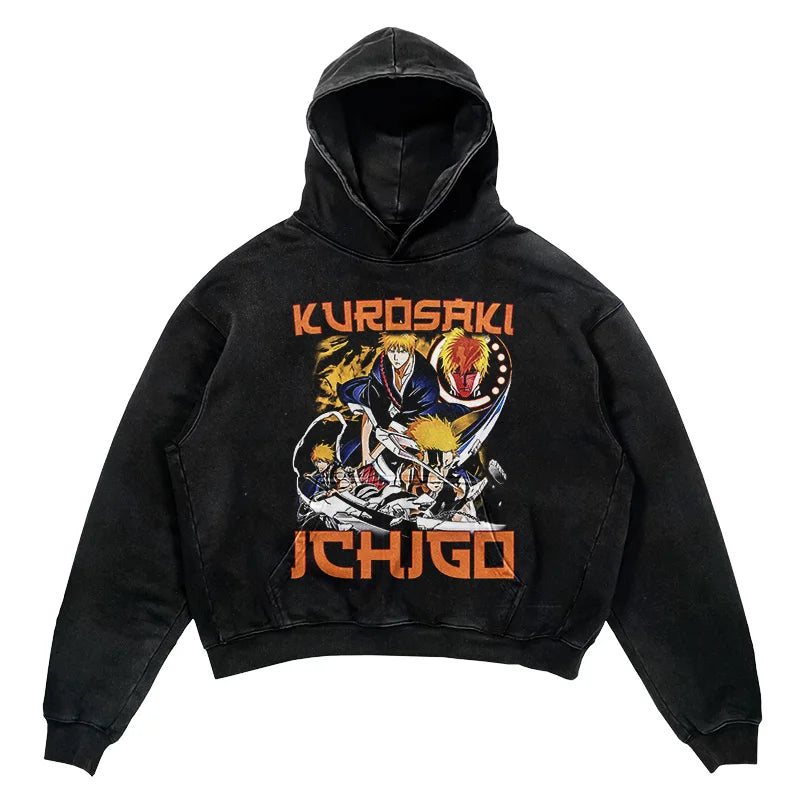 Bleach Ichigo's Power Oversized Vintage Hoodie