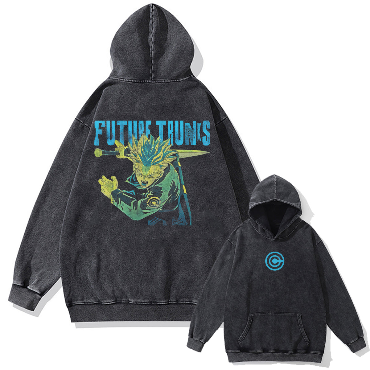 Dragon Ball Z Future Trunks's Time Oversized Vintage Hoodie